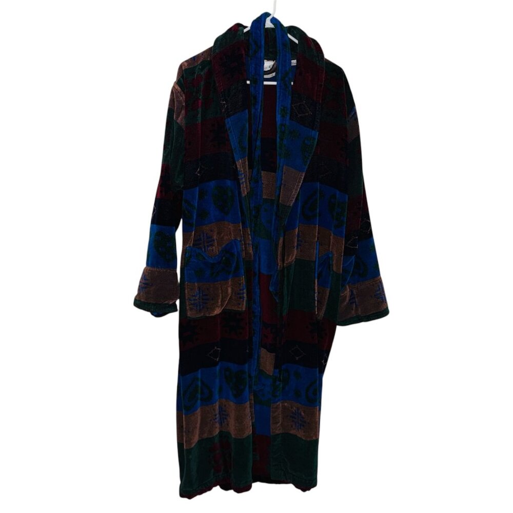 Vintage TJ Lawford Geometric Colorful Turkish 80s Bath Robe